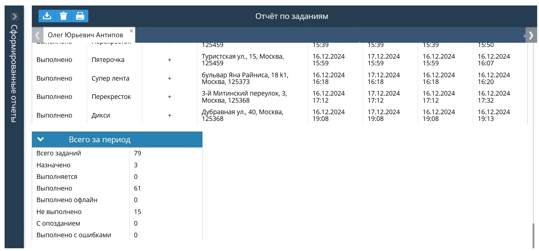 Отчет о выполнении заданий